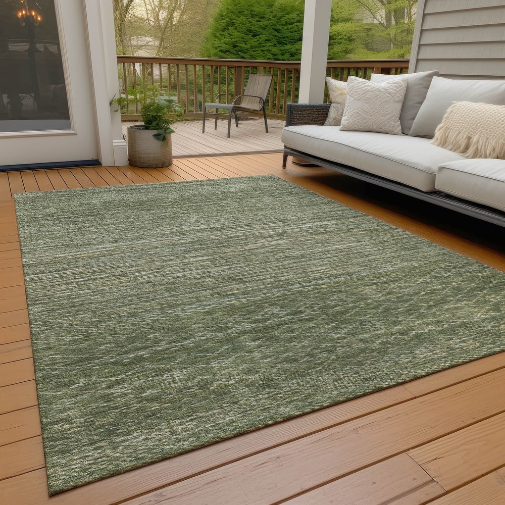 Machine Washable Indoor/Outdoor Modern Trellis Chantille Rug