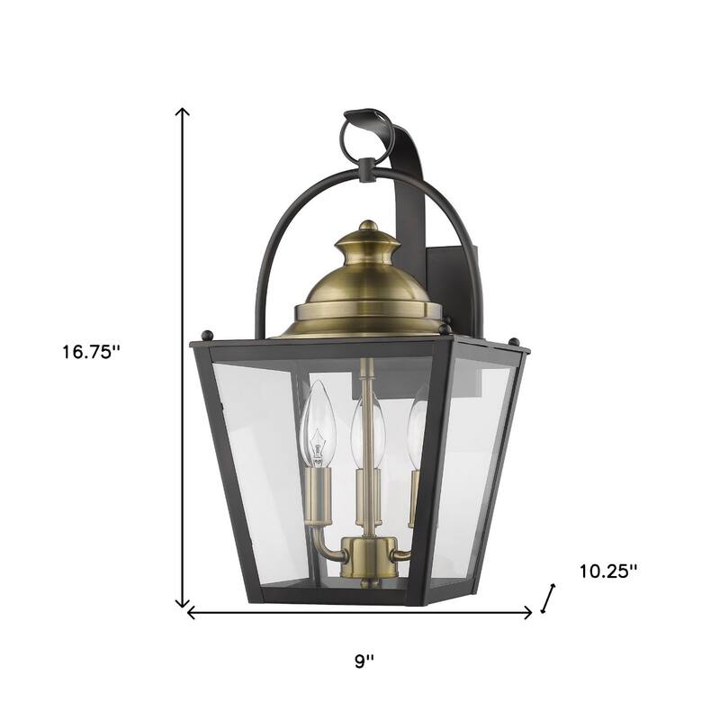 Bronze Glass LED Flush Mount Outdoor Wall Light with Bulbs