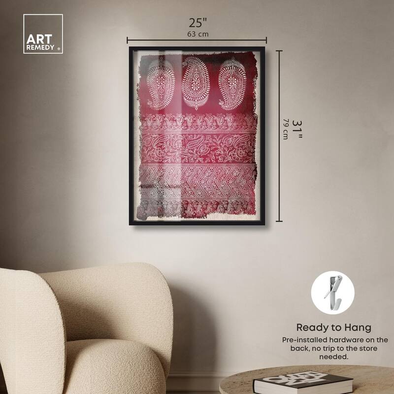 Burgundy Stamps Shadowbox by Art Remedy