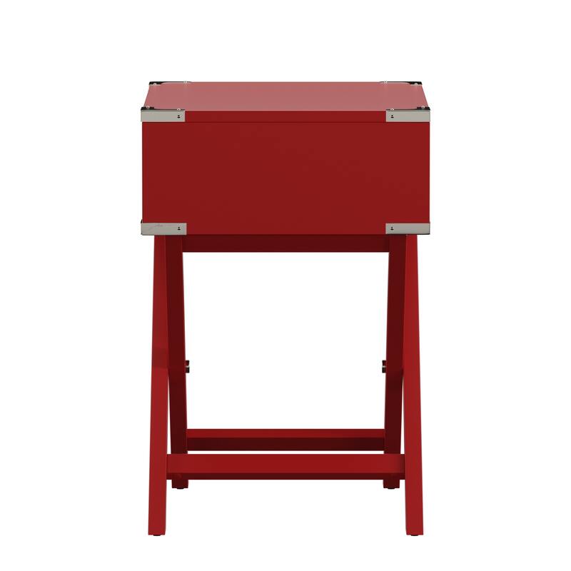 Kenton X Base Wood Accent Campaign Table by iNSPIRE Q Bold