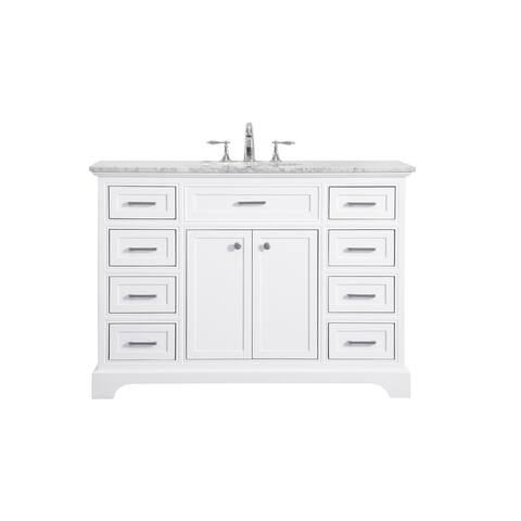 Vanity Point Point Breeze Bathroom Vanity Set with Marble Top - Overstock - 31410273