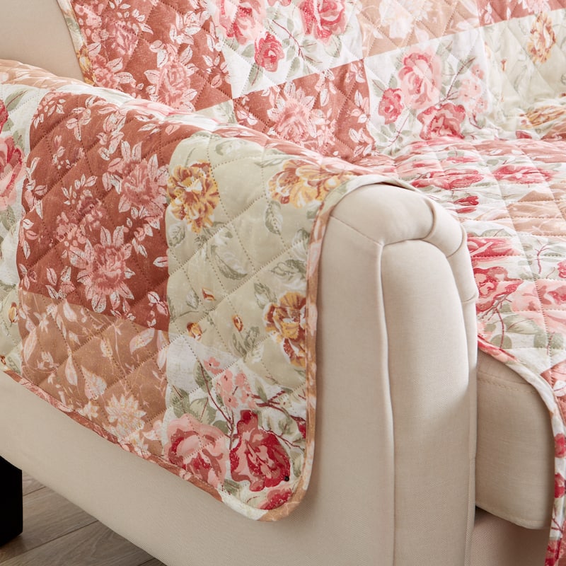Linery & Co. Floral Patchwork Reversible Pet Furniture Protector