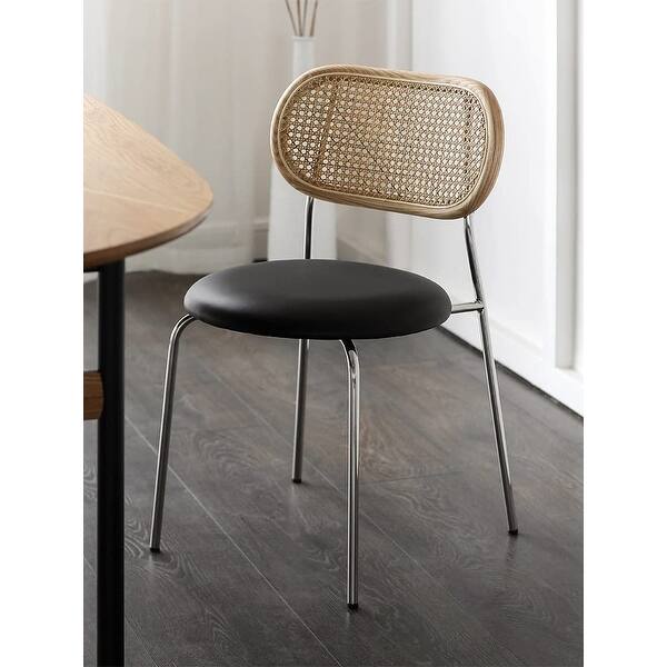 Nordic Desert Style Solid Wood Rattan Dining Chair Medieval Home