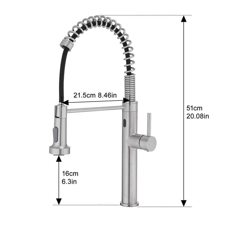 Topcraft Single Handle Pull-Out Stainless Steel Kitchen Faucet with Sensor