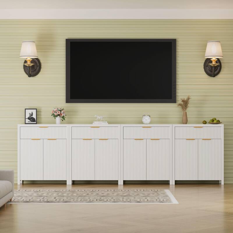 28"Sideboard Kitchen Buffet Cabinet with Drawer and Adjustable Shelf