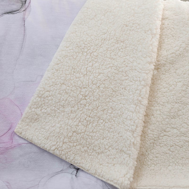 Premium Machine Washable Modern Abstract Sherpa Throw Blanket