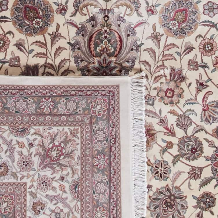 SAFAVIEH Couture Hand-Knotted Royal Kerman Mandita Ivory / Red