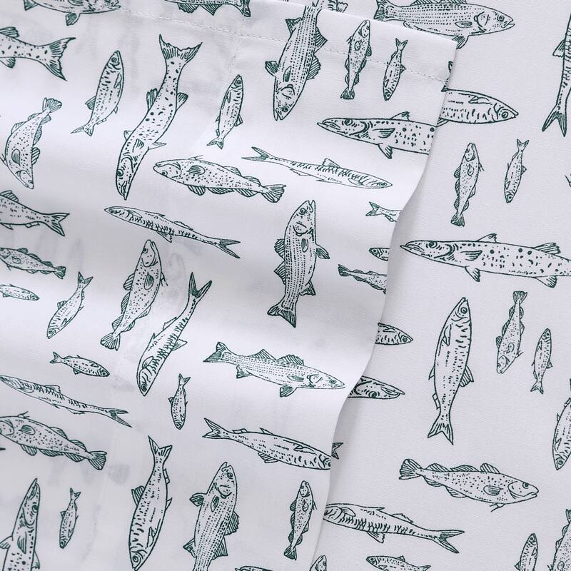 Eddie Bauer Printed Cotton Percale Deep Pocket Sheet Set