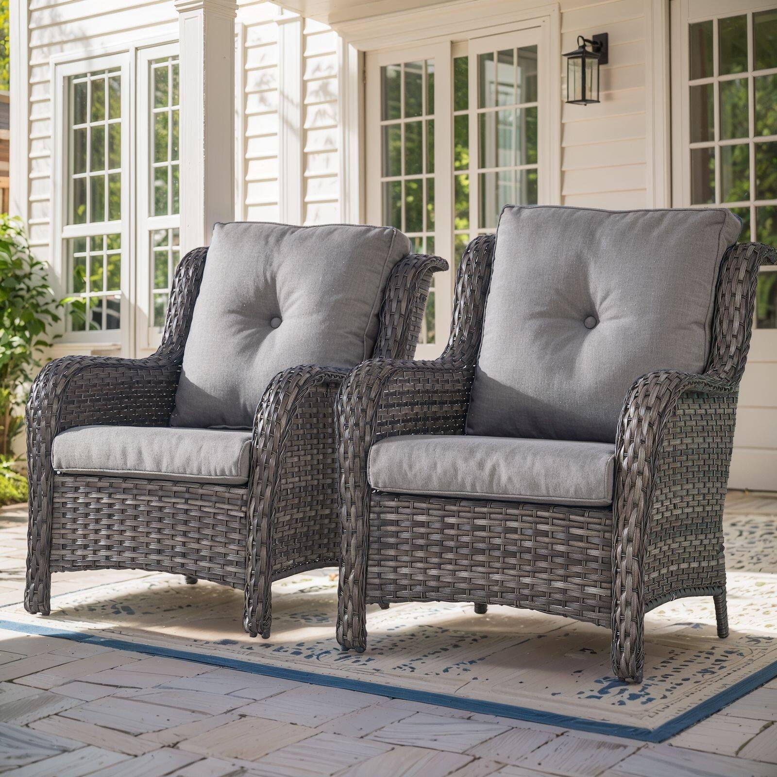 Option Grey Rattan Grey Cushion