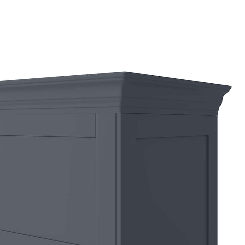 Farmhouse Kitchen Pantry, 40"W - 4-Door Freestanding Cabinet with Pull-Out Trays, Drawers & Pan Storag