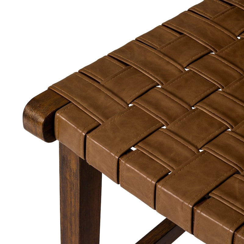Maven Lane Noah Kitchen Dining Stool with Vegan Leather