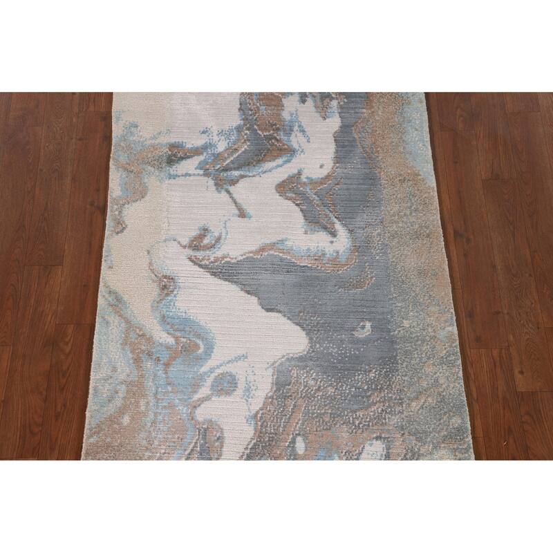 Modern Abstract Accent Rug Hand-Knotted Wool Carpet - 2'8"x 4'10"