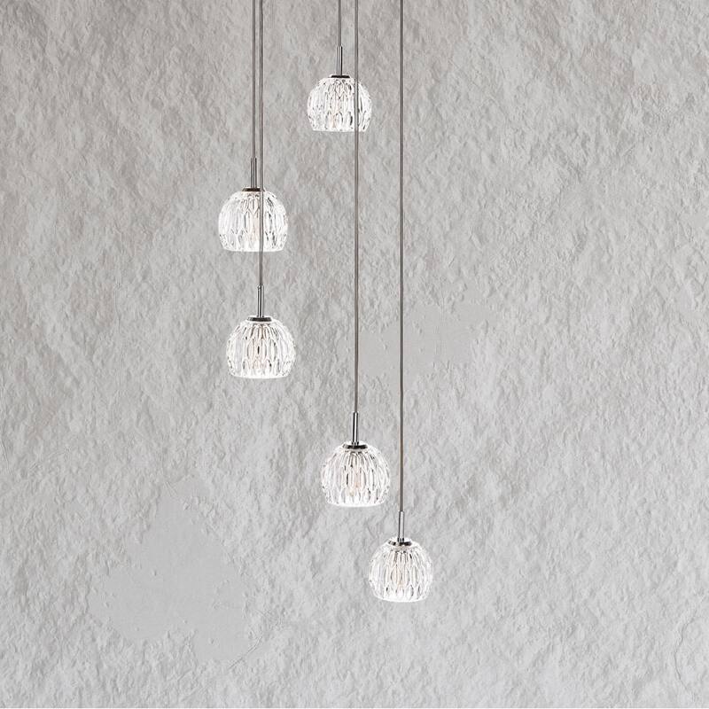 SAFAVIEH Lighting Sumaya Pendant - 15"x15"x42.5-79.25" - Chrome - 15Wx15Dx79H