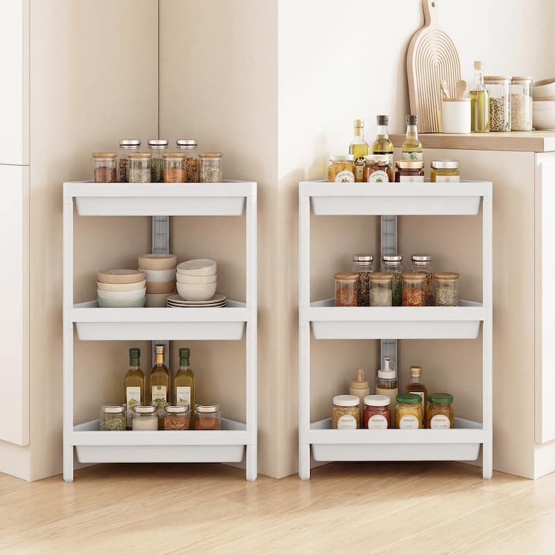 Gymax 2-Pack 3-Tier Shelf w/Detachable Design & Drainage Holes