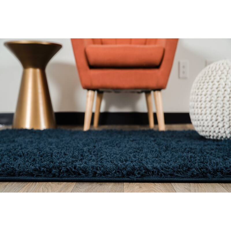 World Rug Gallery Contemporary Solid Cozy Plush Shag Area Rug