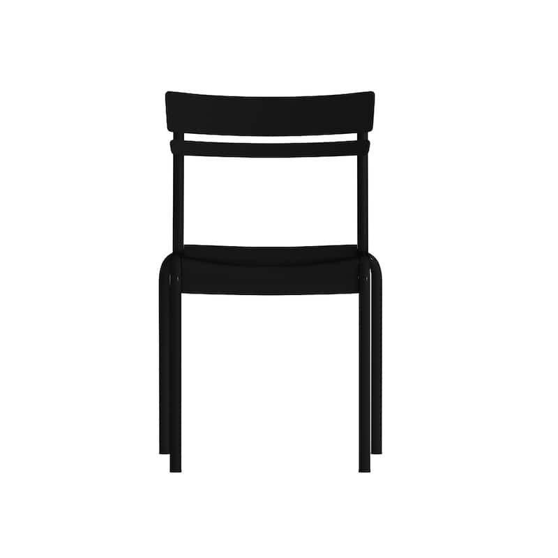 Modern Commercial Grade 2 Slat Indoor/Outdoor Steel Dining Chair