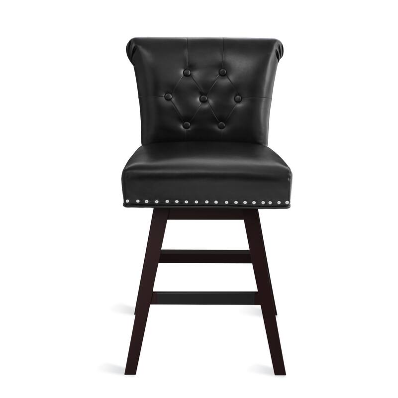 26 in. Bar Stool Counter Height Barstool 360° Swivel with Curved Backrest Armless Stool