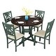 preview thumbnail 3 of 13, 5-Piece Round Dining Set with Hollow Chair Back
