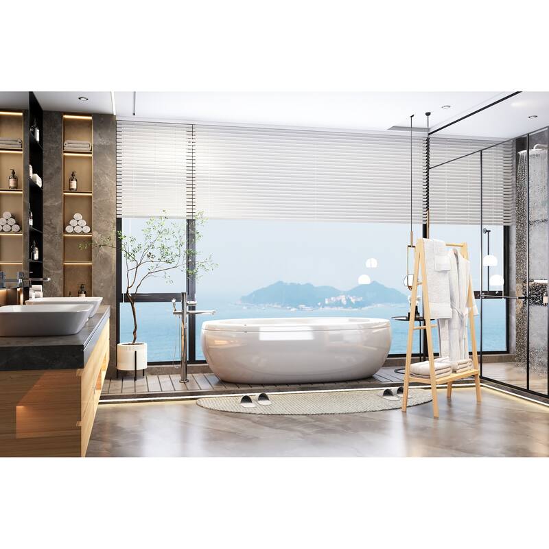 Bamboo Ladder Towel Rack with Storage Shelf for Living Room, Bedroom and Office