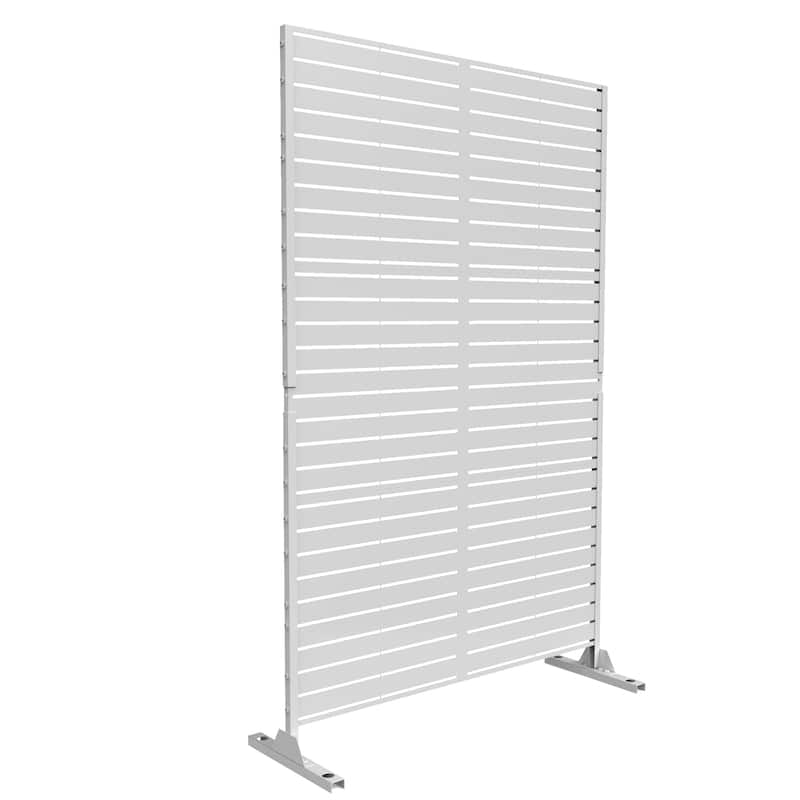 Outdoor 76''H Metal Privacy Screen Panel Free Standing