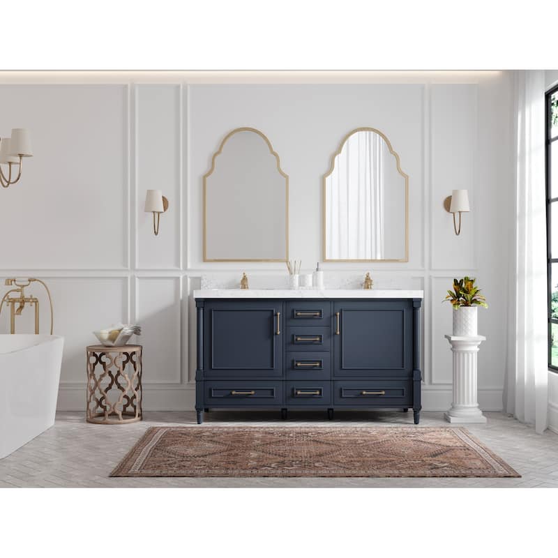 Willow Collections 60 in. W x 22 in. D Aberdeen Double Sink Bathroom Vanity with Countertop
