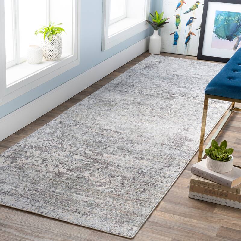 Artistic Weavers Fitzgerald Contemporary Abstract Area Rug - 3' 3" x 10' - Grey