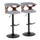 preview thumbnail 50 of 141, Carson Carrington Viby Adjustable Bar Stool with Rounded T Footrest (Set of 2) Light Grey Fabric/Walnut Wood/Black