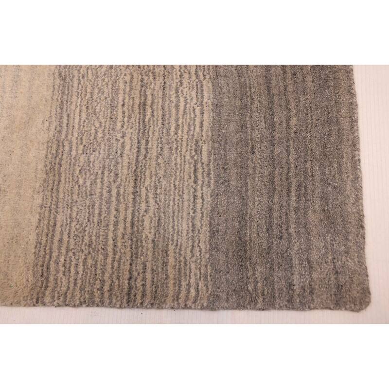 ECARPETGALLERY Hand Loomed Kashkuli Gabbeh Light Grey Wool Rug - 5'3 x 7'3