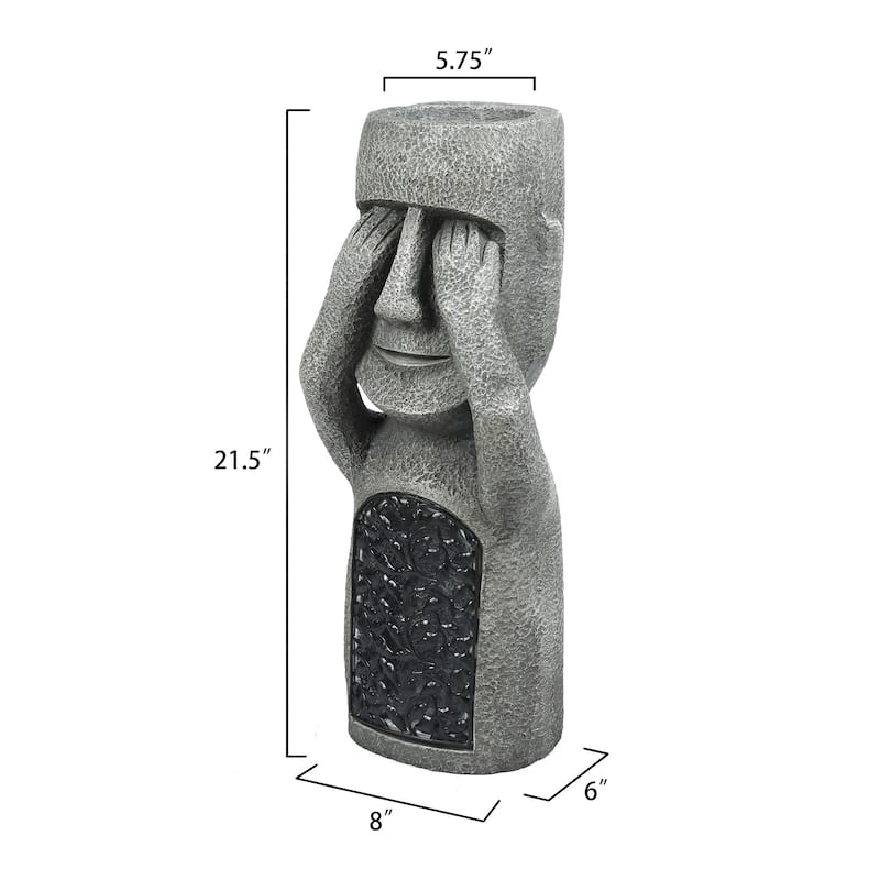 See, Hear, Speak No Evil Garden Easter Island Tiki Solar Powered Statues (Set of 3)