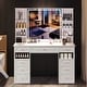 preview thumbnail 25 of 32, White/ Black Makeup Vanity with Lighted Mirror,Extra Large Vanity Desk with 9 Drawers,European Style Vanities