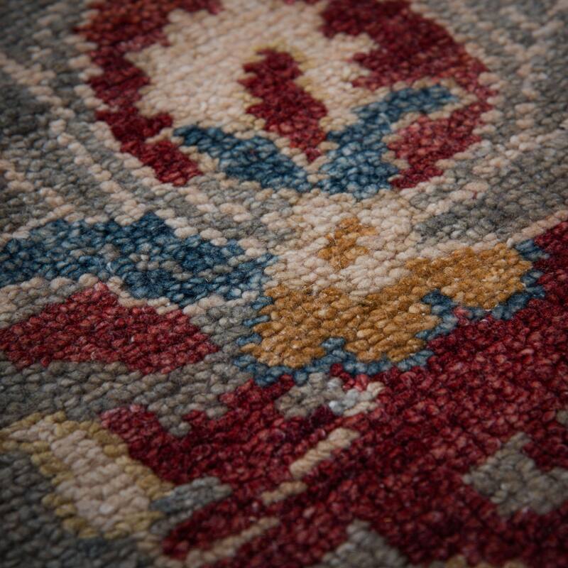 Alora Decor Lush Red Floral Hand Knotted Wool Area Rug