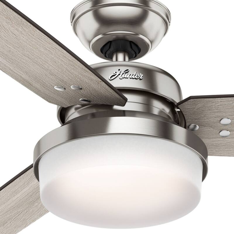Hunter Fan Sentinel Brushed Nickel 52-inch Ceiling Fan with 3 Reversible Blades - Silver