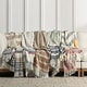 preview thumbnail 6 of 5, Villa by Classic Home Taylor 100% Belgian Linen Green Multicolor Throw Blanket