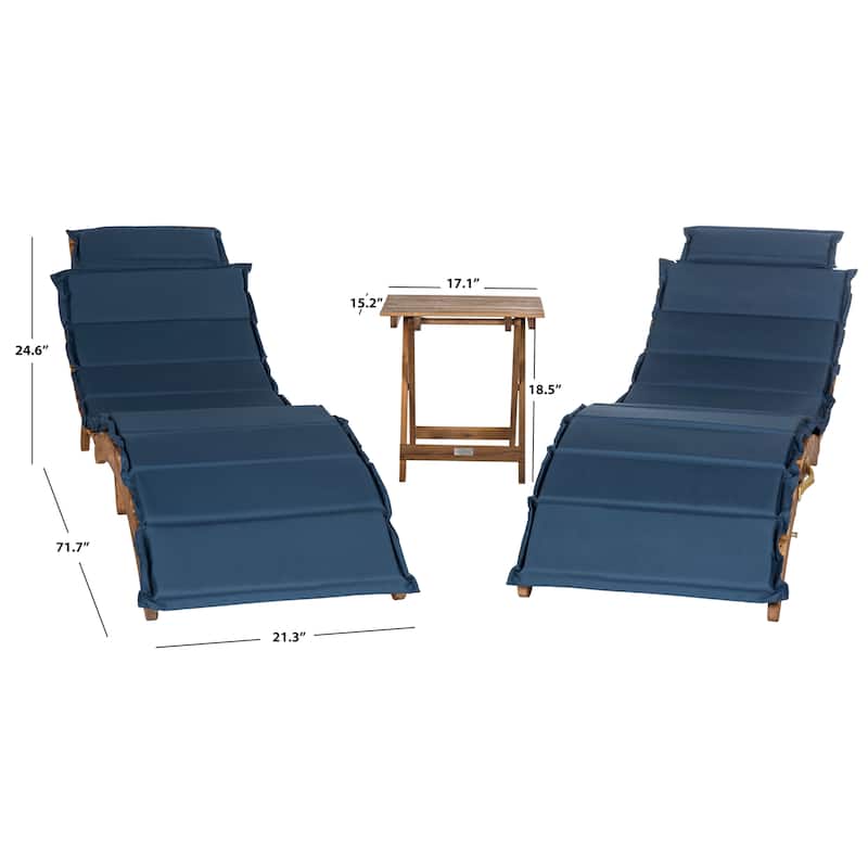 SAFAVIEH Outdoor Jamya 3-Piece Lounge Set - 21Wx25Dx72H