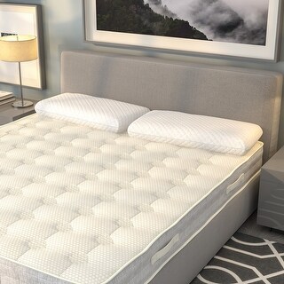 Memory Foam Cool Gel Size Pillow with Zippered Removable Pillow Case - White