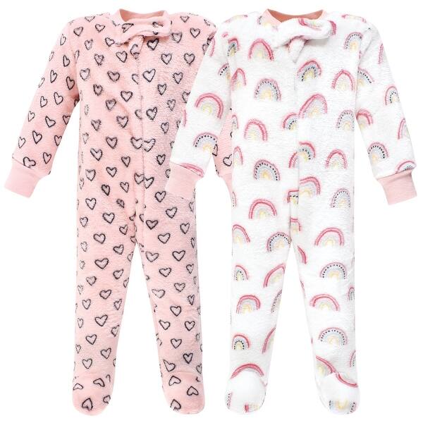 slide 1 of 1, Hudson Baby Infant Girl Plush Sleep and Play, Modern Rainbow 0-3 Months - Modern Rainbow