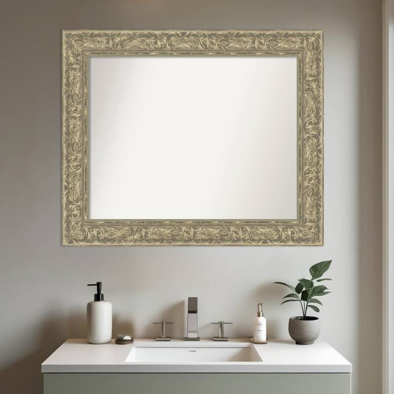 Luxe Non-Beveled Framed Bathroom Vanity Wall Mirror
