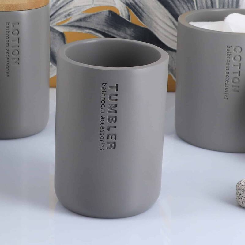 Modern Bathroom Tumbler, Minimalist Design Toothbrush Holder, Versatile Home Organizer - Gray