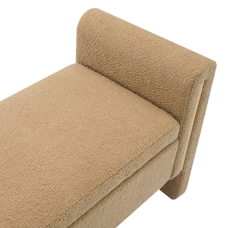 Christopher Knight Home - Athena Modern Teddy Fabric Bed-End Storage Bench with Arms