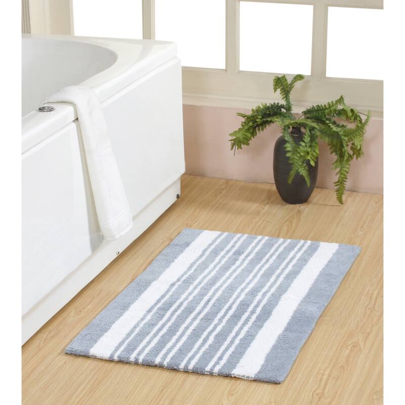 Chesapeake Delran Cotton Tufted Reversible Bath Rug - 24"X40" - Blue Water