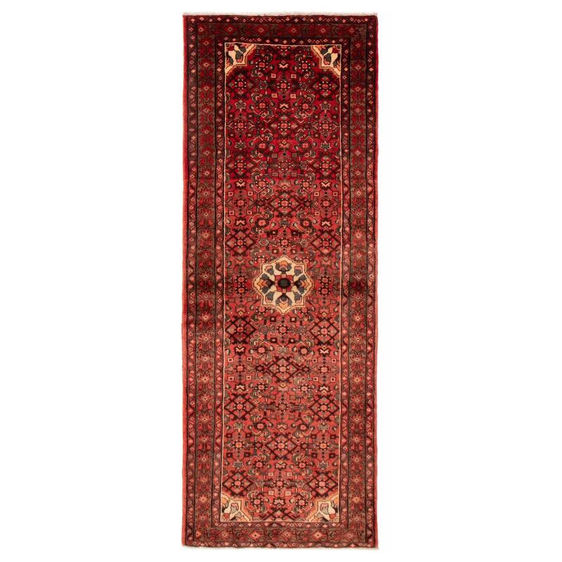 ECARPETGALLERY Hand-knotted Andelz Red Wool Rug - 3'6 x 9'9 - Red - 3'6 x 9'9