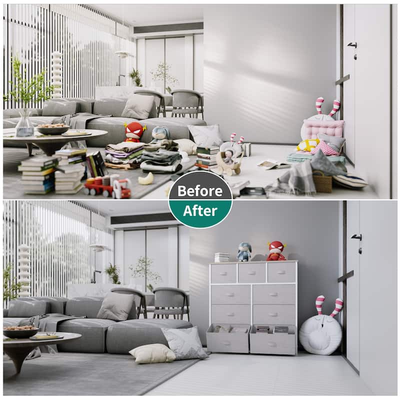 Modern 9-drawer Bedroom Dresser Storage Tower