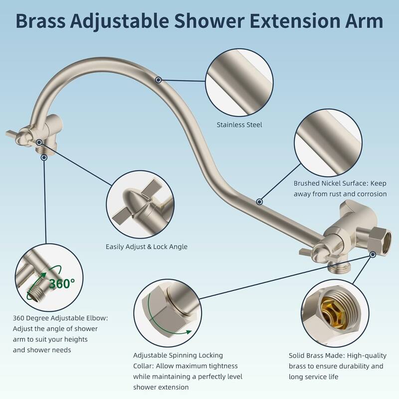 7-Spray 8-Inch Rainfall Shower Head with Handheld Showerhead Combo