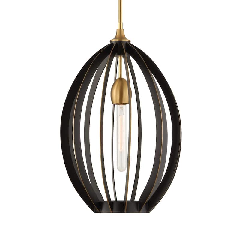 Uttermost Darby 1 Light Architectural Oval Pendant - 14"W x 14"D x 21.75"H