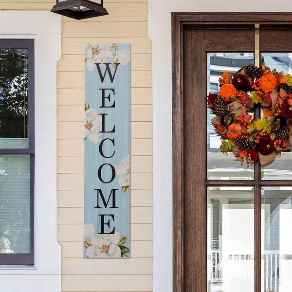 Glitzhome Farmhouse Wooden Hello Spring Welcome Porch Sign Wall