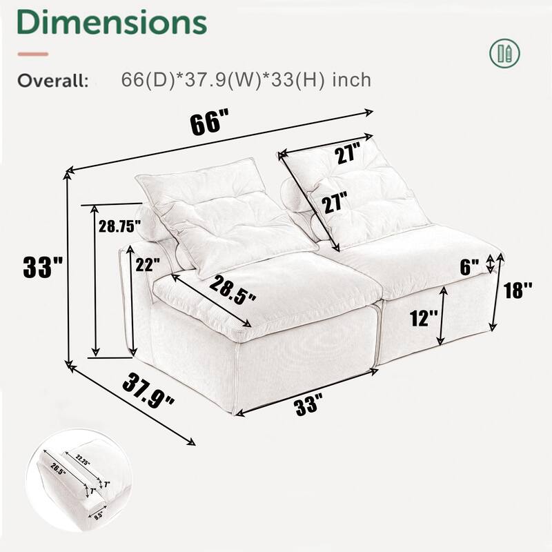 Versatile Modular Sofa with DIY Options and Comfort Features for Any Living Space - Green