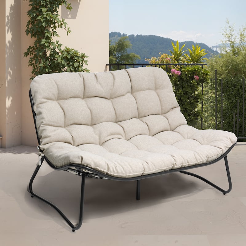 VredHom Double Papasan Loveseat Chair with Cushion Indoor Outdoor