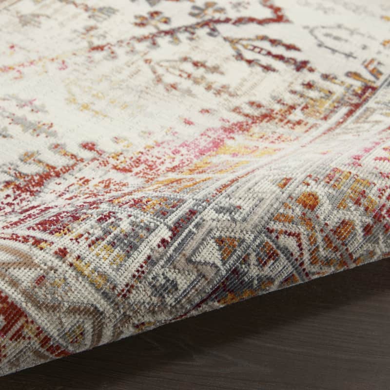 HomeRootsFloral Transitional Runner Area Rug - 96' X '28' X '0.5