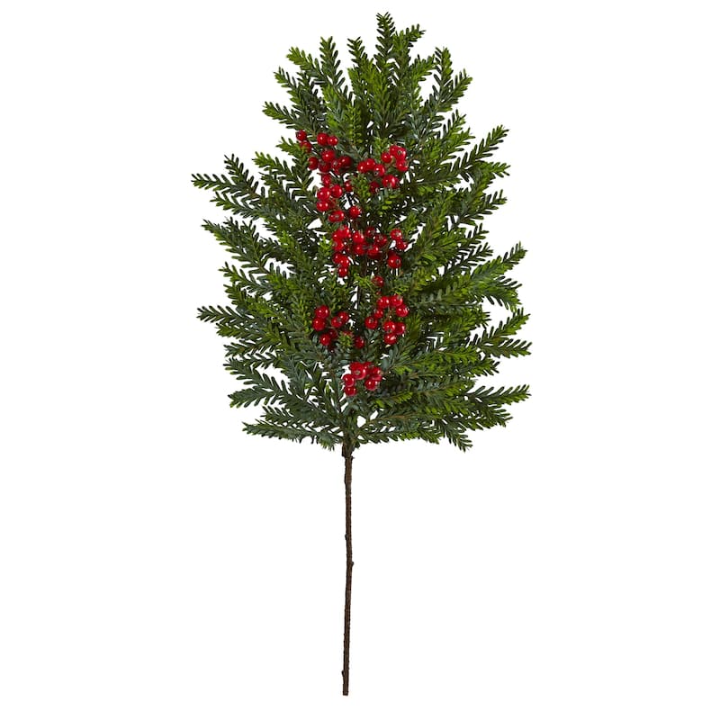 Artificial Fern Plant with Planter - 15 Inch Indoor Greenery Decor for Home Office - Green - 34