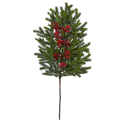 Artificial Fern Plant with Planter - 15 Inch Indoor Greenery Decor for Home Office - Green - 34